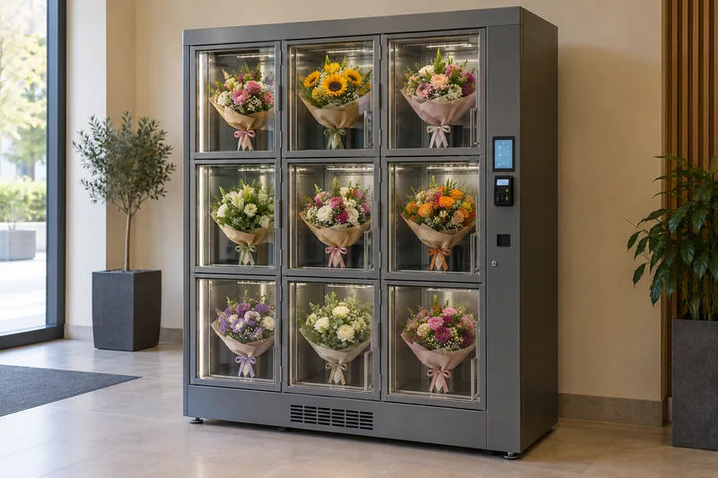 Illustration of fresh flower vending; not a confirmed supplier model